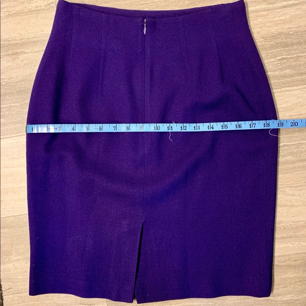 Vintage Wool Purple Pencil Skirt - Picture 6 of 7